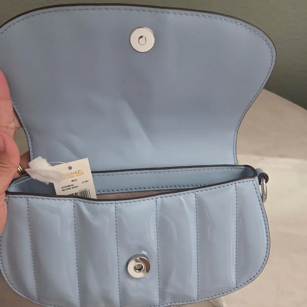 Michael Kors Blue Quilted Shoulder Bag - Picture 8 of 11